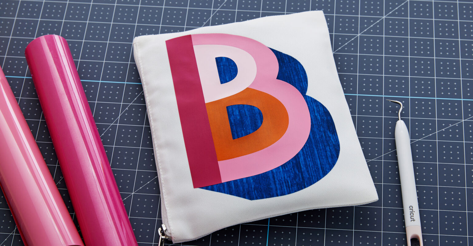 Makeup bag with a monogrammed letter "B"